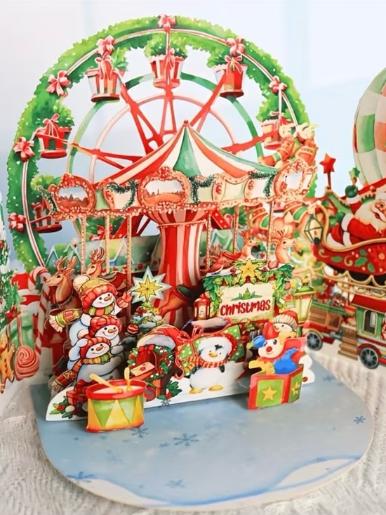 Other - Festive Christmas Carousel Pop-Up Card